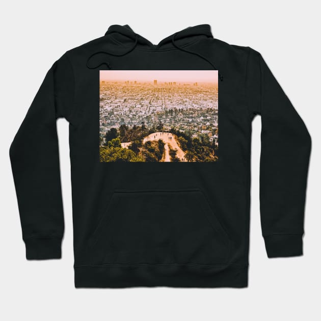 Los Angeles Vintage Post Card Hoodie by Robert Alsop